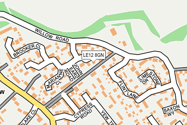 LE12 8GN map - OS OpenMap – Local (Ordnance Survey)