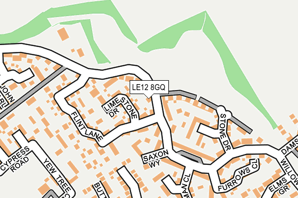 LE12 8GQ map - OS OpenMap – Local (Ordnance Survey)