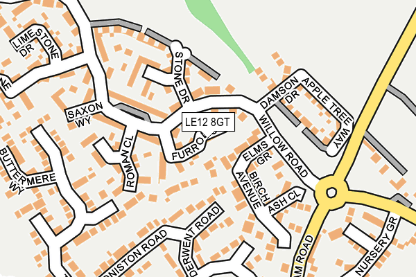 LE12 8GT map - OS OpenMap – Local (Ordnance Survey)