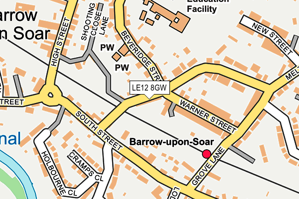 LE12 8GW map - OS OpenMap – Local (Ordnance Survey)