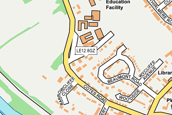 LE12 8GZ map - OS OpenMap – Local (Ordnance Survey)
