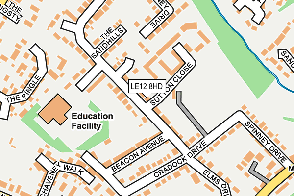 LE12 8HD map - OS OpenMap – Local (Ordnance Survey)