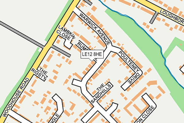 LE12 8HE map - OS OpenMap – Local (Ordnance Survey)