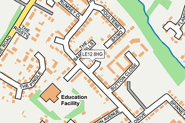 LE12 8HG map - OS OpenMap – Local (Ordnance Survey)