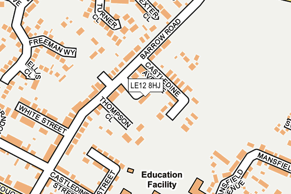 LE12 8HJ map - OS OpenMap – Local (Ordnance Survey)