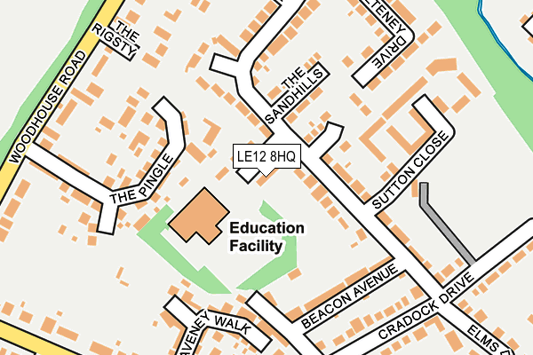 LE12 8HQ map - OS OpenMap – Local (Ordnance Survey)