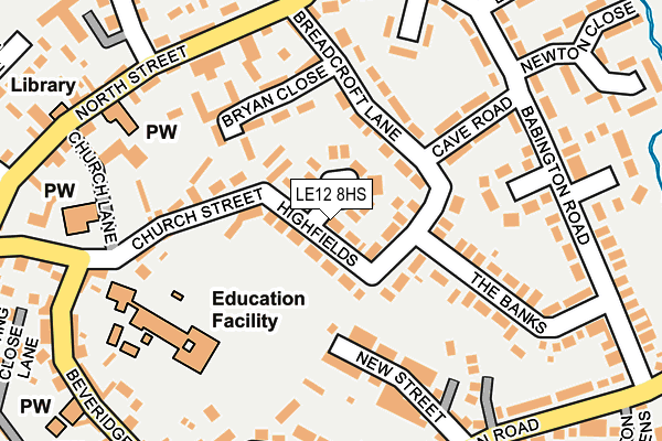 LE12 8HS map - OS OpenMap – Local (Ordnance Survey)