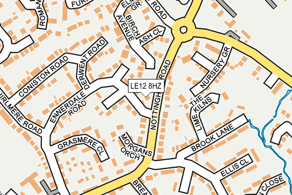 LE12 8HZ map - OS OpenMap – Local (Ordnance Survey)