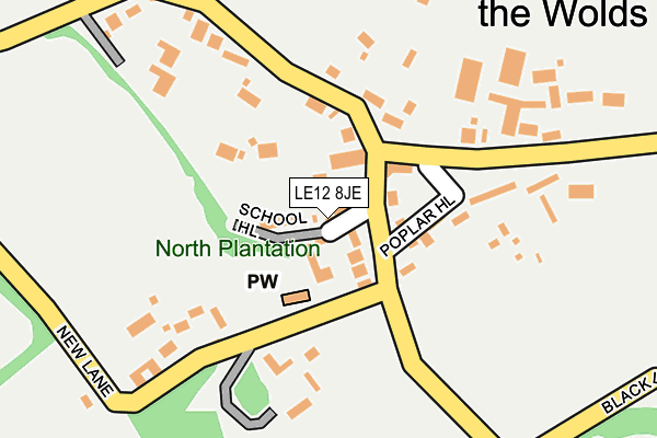 LE12 8JE map - OS OpenMap – Local (Ordnance Survey)