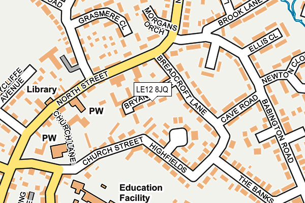 LE12 8JQ map - OS OpenMap – Local (Ordnance Survey)