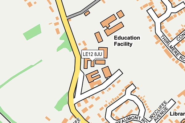 LE12 8JU map - OS OpenMap – Local (Ordnance Survey)