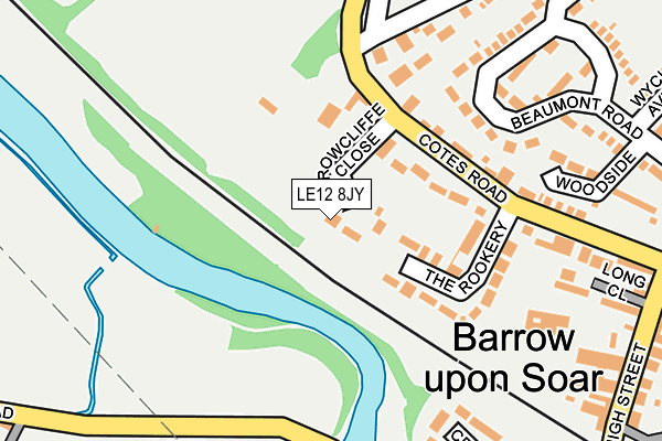 LE12 8JY map - OS OpenMap – Local (Ordnance Survey)