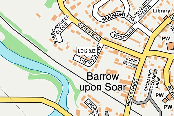 LE12 8JZ map - OS OpenMap – Local (Ordnance Survey)