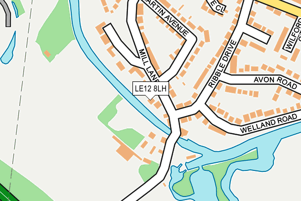 LE12 8LH map - OS OpenMap – Local (Ordnance Survey)