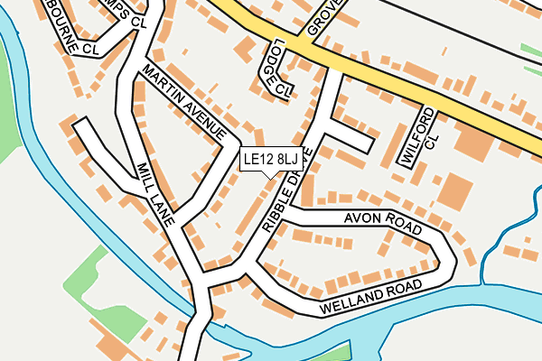 LE12 8LJ map - OS OpenMap – Local (Ordnance Survey)