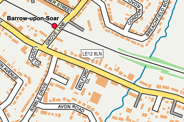 LE12 8LN map - OS OpenMap – Local (Ordnance Survey)