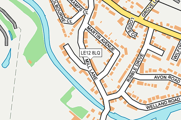LE12 8LQ map - OS OpenMap – Local (Ordnance Survey)