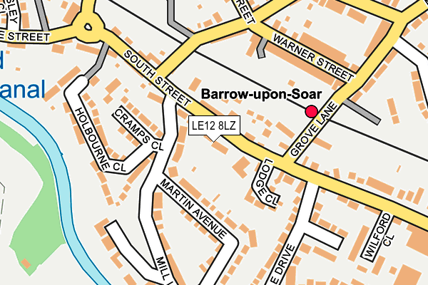 LE12 8LZ map - OS OpenMap – Local (Ordnance Survey)