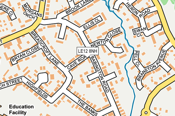 LE12 8NH map - OS OpenMap – Local (Ordnance Survey)
