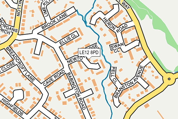 LE12 8PD map - OS OpenMap – Local (Ordnance Survey)