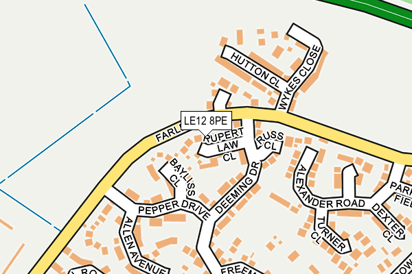 LE12 8PE map - OS OpenMap – Local (Ordnance Survey)