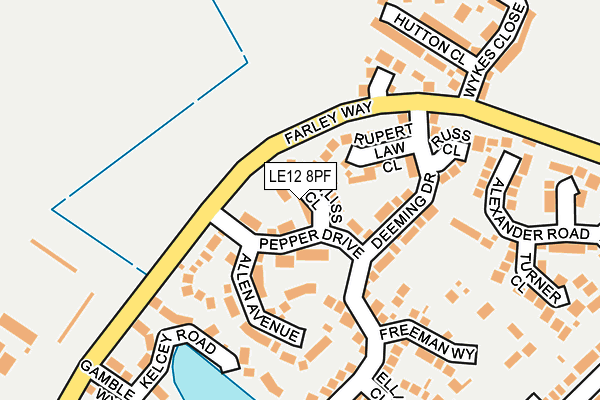LE12 8PF map - OS OpenMap – Local (Ordnance Survey)