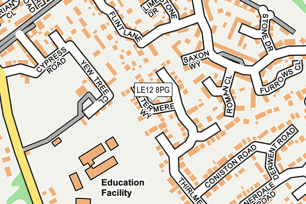 LE12 8PG map - OS OpenMap – Local (Ordnance Survey)