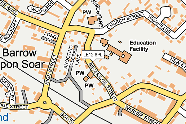 LE12 8PL map - OS OpenMap – Local (Ordnance Survey)