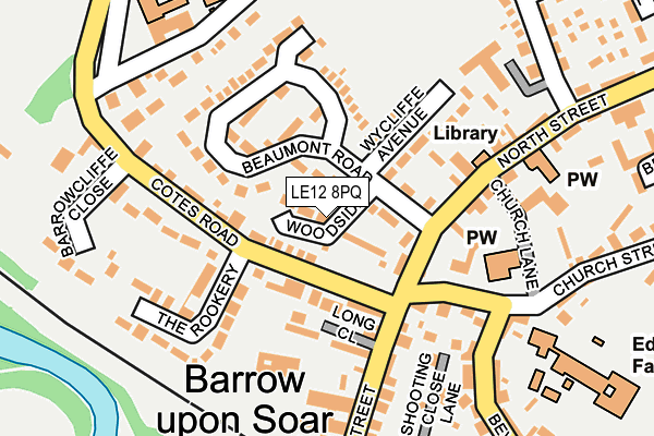 LE12 8PQ map - OS OpenMap – Local (Ordnance Survey)