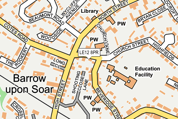 LE12 8PR map - OS OpenMap – Local (Ordnance Survey)