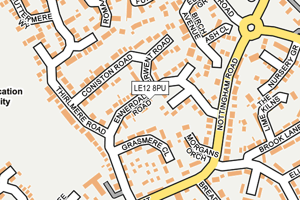 LE12 8PU map - OS OpenMap – Local (Ordnance Survey)