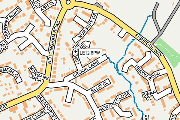 LE12 8PW map - OS OpenMap – Local (Ordnance Survey)