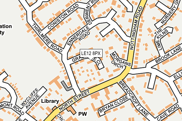 LE12 8PX map - OS OpenMap – Local (Ordnance Survey)