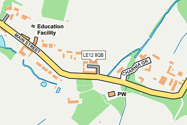 LE12 8QB map - OS OpenMap – Local (Ordnance Survey)