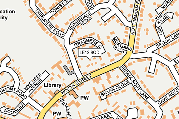 LE12 8QD map - OS OpenMap – Local (Ordnance Survey)