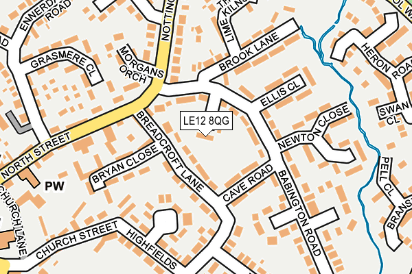 LE12 8QG map - OS OpenMap – Local (Ordnance Survey)