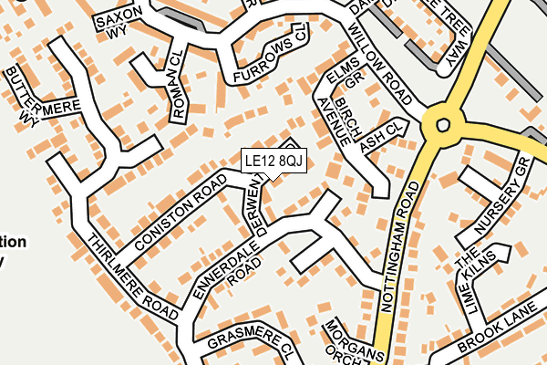 LE12 8QJ map - OS OpenMap – Local (Ordnance Survey)