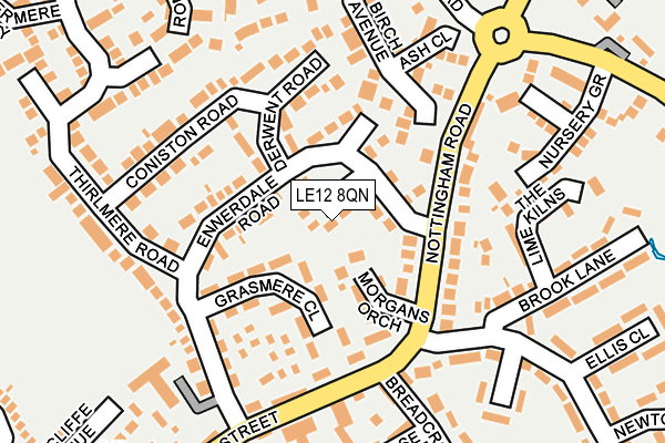 LE12 8QN map - OS OpenMap – Local (Ordnance Survey)