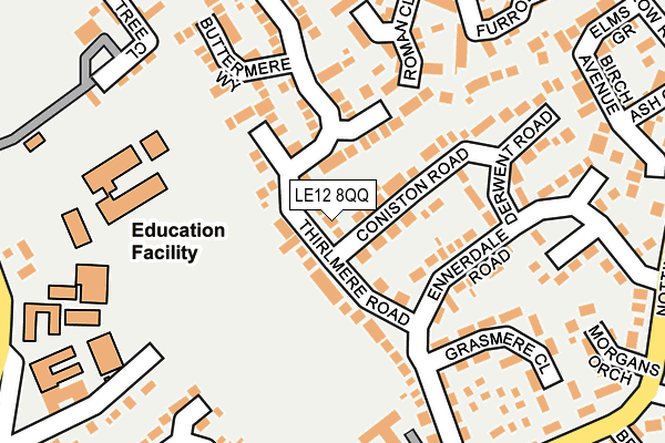 LE12 8QQ map - OS OpenMap – Local (Ordnance Survey)
