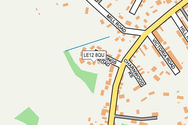 LE12 8QU map - OS OpenMap – Local (Ordnance Survey)