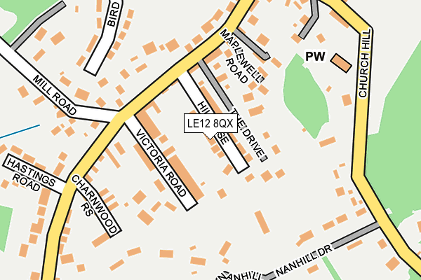 LE12 8QX map - OS OpenMap – Local (Ordnance Survey)