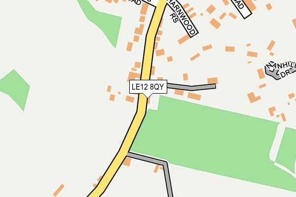 LE12 8QY map - OS OpenMap – Local (Ordnance Survey)