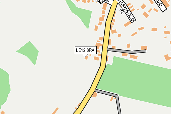 LE12 8RA map - OS OpenMap – Local (Ordnance Survey)