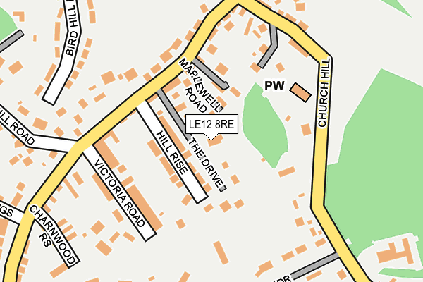 LE12 8RE map - OS OpenMap – Local (Ordnance Survey)