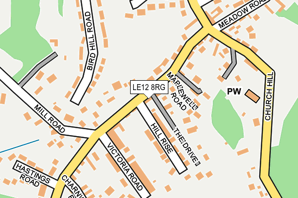 LE12 8RG map - OS OpenMap – Local (Ordnance Survey)
