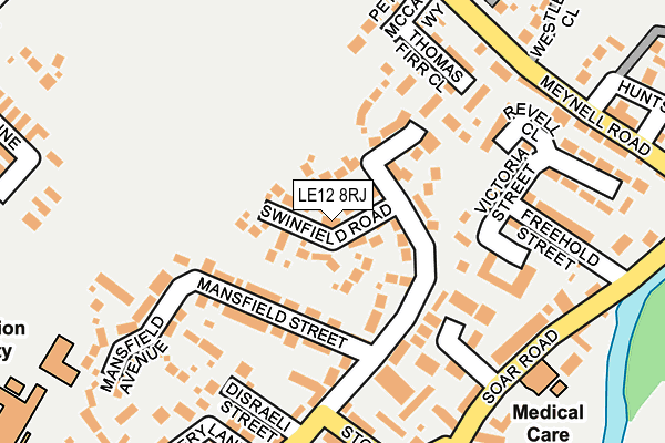 LE12 8RJ map - OS OpenMap – Local (Ordnance Survey)