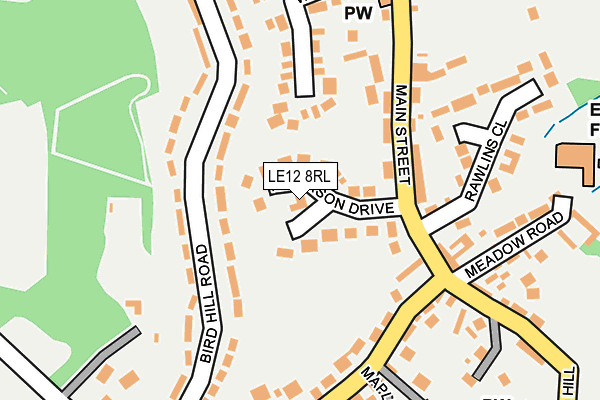 LE12 8RL map - OS OpenMap – Local (Ordnance Survey)