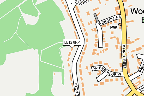 LE12 8RP map - OS OpenMap – Local (Ordnance Survey)