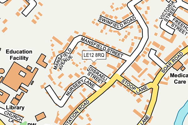 LE12 8RQ map - OS OpenMap – Local (Ordnance Survey)