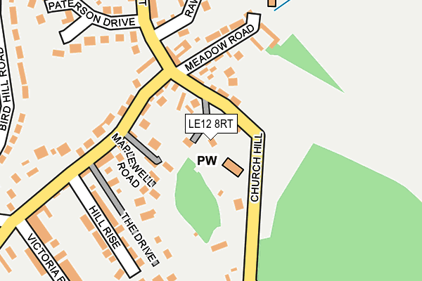 LE12 8RT map - OS OpenMap – Local (Ordnance Survey)